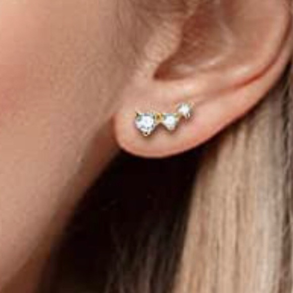 GRA Certified Moissanite Diamond climber earring. VVS certified diamond, SALE! - Picture 3 of 5